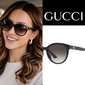 Authentic Gucci GG0636SK sunglasses w/ GG logo on arms black UVA/UVB protections